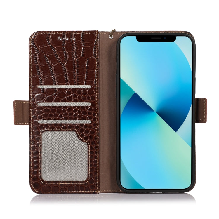 For Samsung Galaxy Xcover6 Pro Crocodile Top Layer Cowhide Leather Phone Case(Brown) - Galaxy Phone Cases by buy2fix | Online Shopping UK | buy2fix