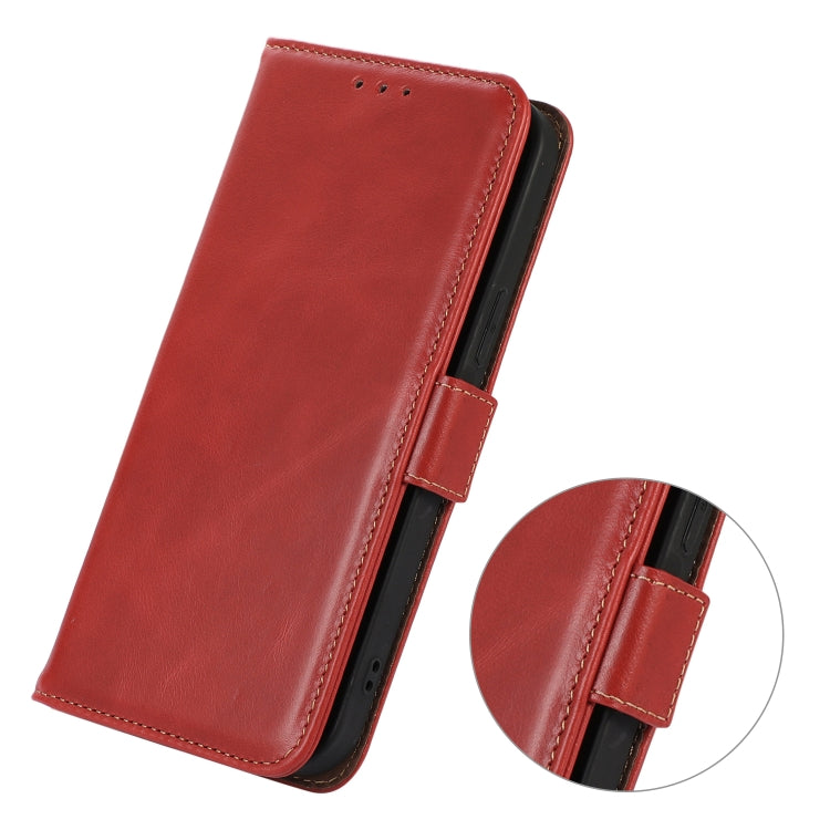 For Samsung Galaxy Xcover6 Pro Crazy Horse Top Layer Cowhide Leather Phone Case(Red) - Galaxy Phone Cases by buy2fix | Online Shopping UK | buy2fix