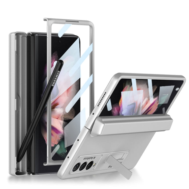 For Samsung Galaxy Z Fold3 5G GKK Integrated Magnetic Full Coverage Phone Flip Case with Pen Box(Silver) - Galaxy Phone Cases by GKK | Online Shopping UK | buy2fix