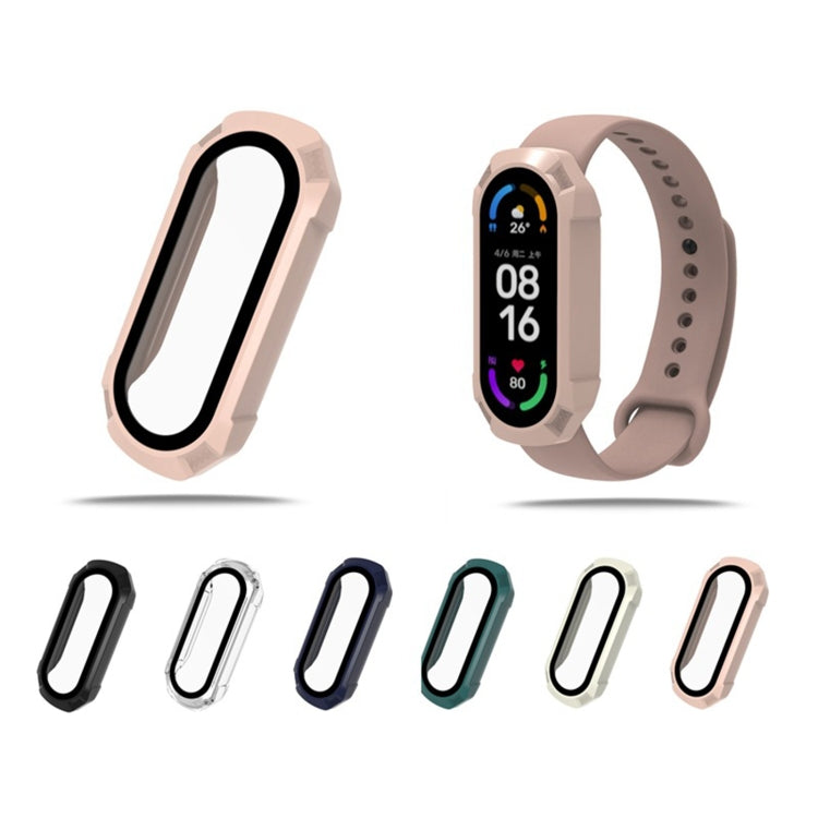 For Xiaomi Mi Band 6 / 5 / 4 / 3 PC + Tempered Glass Watch Case(Black) - Smart Wear by buy2fix | Online Shopping UK | buy2fix