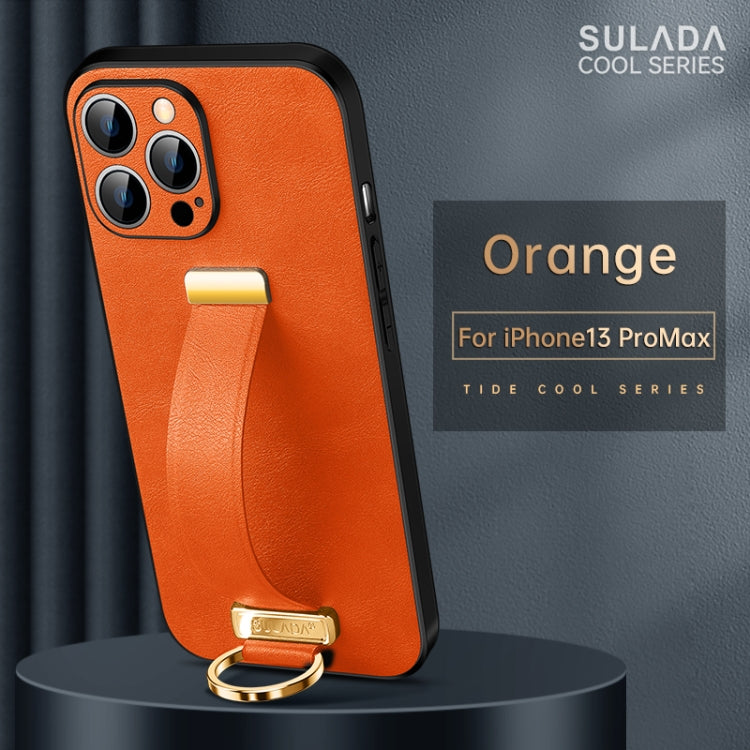 For iPhone 13 Pro Max  SULADA Cool Series PC + Leather Texture Skin Feel Shockproof Phone Case(Orange) - iPhone 13 Pro Max Cases by SULADA | Online Shopping UK | buy2fix