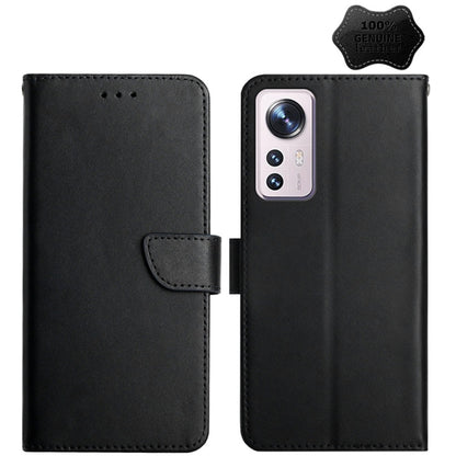 For Xiaomi 12 Lite Genuine Leather Fingerprint-proof Horizontal Flip Phone Case(Black) - Xiaomi Cases by buy2fix | Online Shopping UK | buy2fix