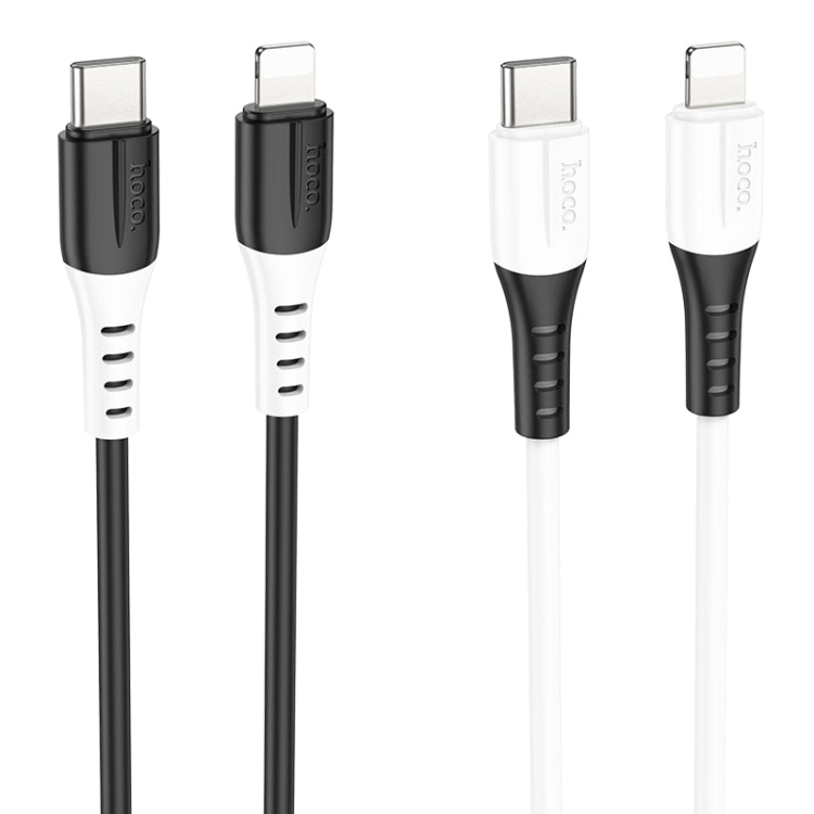 hoco 20W X82 3A PD USB-C / Type-C to 8 Pin Silicone Charging Data Cable,Length: 1m(White) - 2 in 1 Cable by hoco | Online Shopping UK | buy2fix