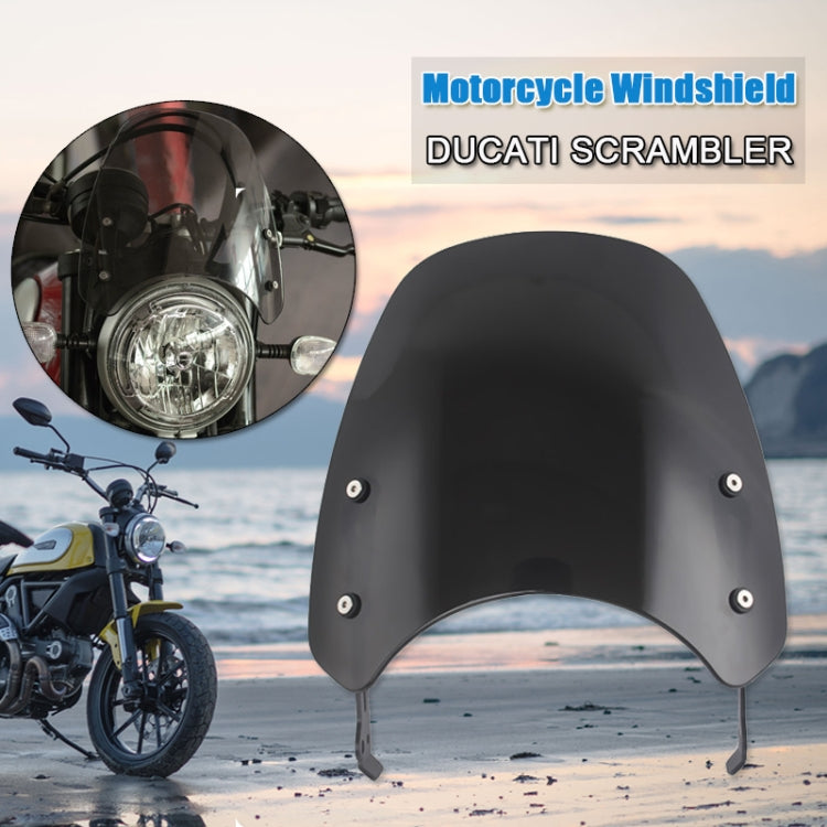 XRL-DF-7654 Motorcycle Headlight Retro Windshield for DUCATI(Transparent Grey) - In Car by buy2fix | Online Shopping UK | buy2fix