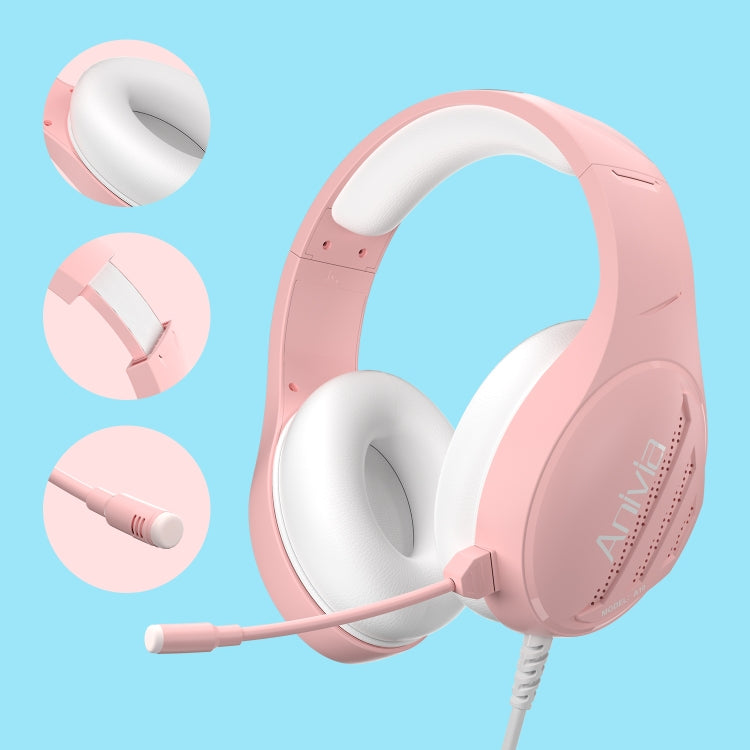 Anivia A10 3.5mm Wired Music Headset with Mic(Pink) - Multimedia Headset by SADES | Online Shopping UK | buy2fix