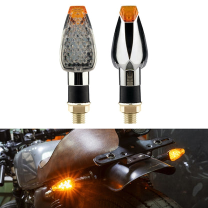 2 PCS KC025 Motorcycle 14LED Turn Signal Light(Silver Shell + Transparent Black Lenses) - In Car by buy2fix | Online Shopping UK | buy2fix