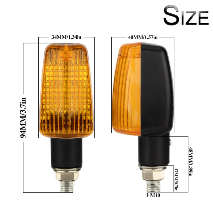 2 PCS PE-ZS102 Motorcycle Retro Style Turn Signal Light(Black + Yellow Light Shell) - In Car by buy2fix | Online Shopping UK | buy2fix