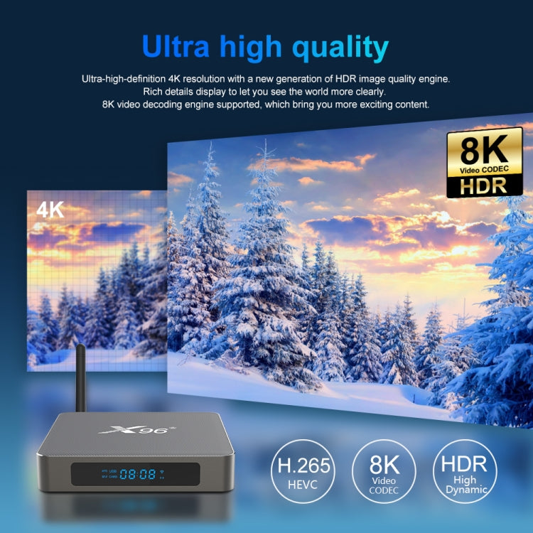 X96 X6 8K Smart TV BOX Android 11.0 Media Player, RK3566 Quad Core ARM Cortex A55, RAM: 4GB, ROM: 32GB, Plug Type:US Plug - Consumer Electronics by buy2fix | Online Shopping UK | buy2fix