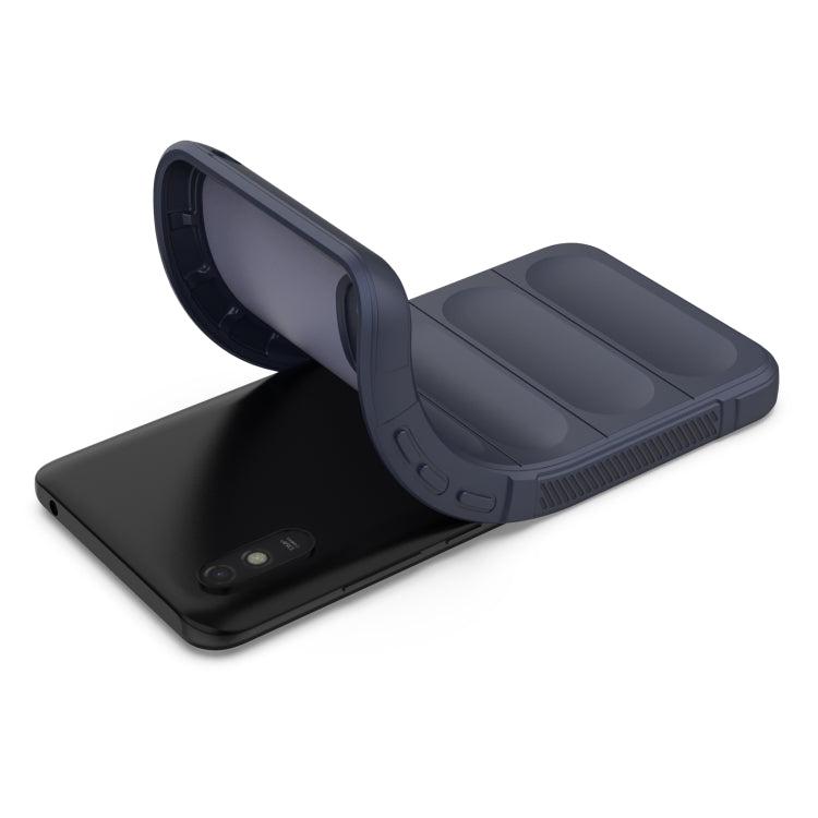 For Xiaomi Redmi 9A Magic Shield TPU + Flannel Phone Case(Dark Blue) - Xiaomi Cases by buy2fix | Online Shopping UK | buy2fix