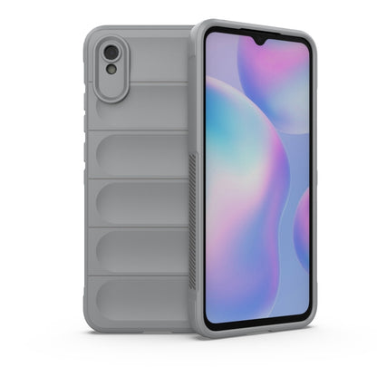 For Xiaomi Redmi 9A Magic Shield TPU + Flannel Phone Case(Grey) - Xiaomi Cases by buy2fix | Online Shopping UK | buy2fix