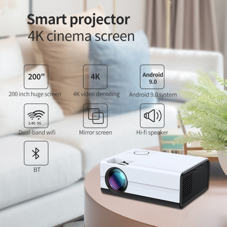 T01 800x480 2200 Lumens Mini LCD Digital Projector, Android Version, AU Plug(White Black) - Consumer Electronics by buy2fix | Online Shopping UK | buy2fix