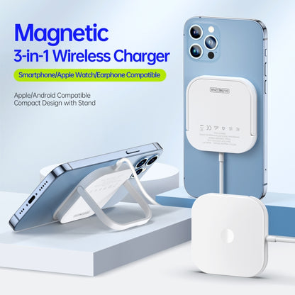 DUZZONA W7 3 In 1 Magnetic Wireless Charger(White) - Wireless Charger by DUZZONA | Online Shopping UK | buy2fix