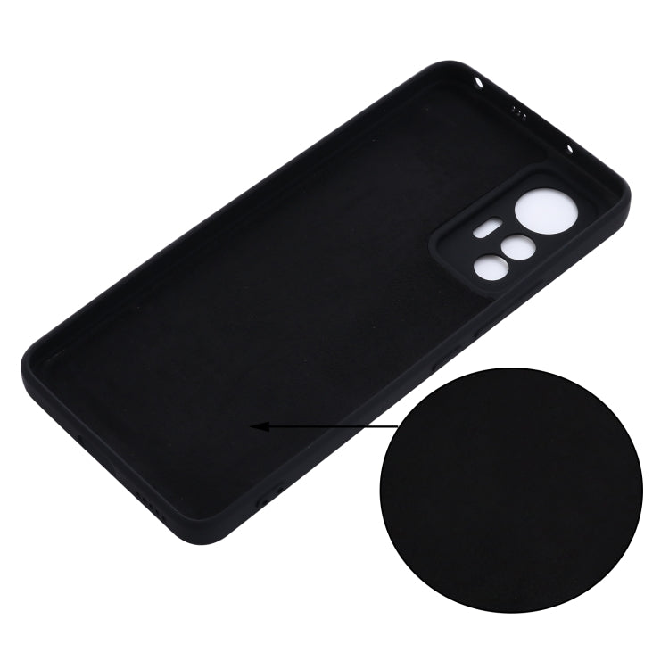 For Xiaomi 12 Lite Solid Color Liquid Silicone Full Coverage Phone Case(Black) - Xiaomi Accessories by buy2fix | Online Shopping UK | buy2fix