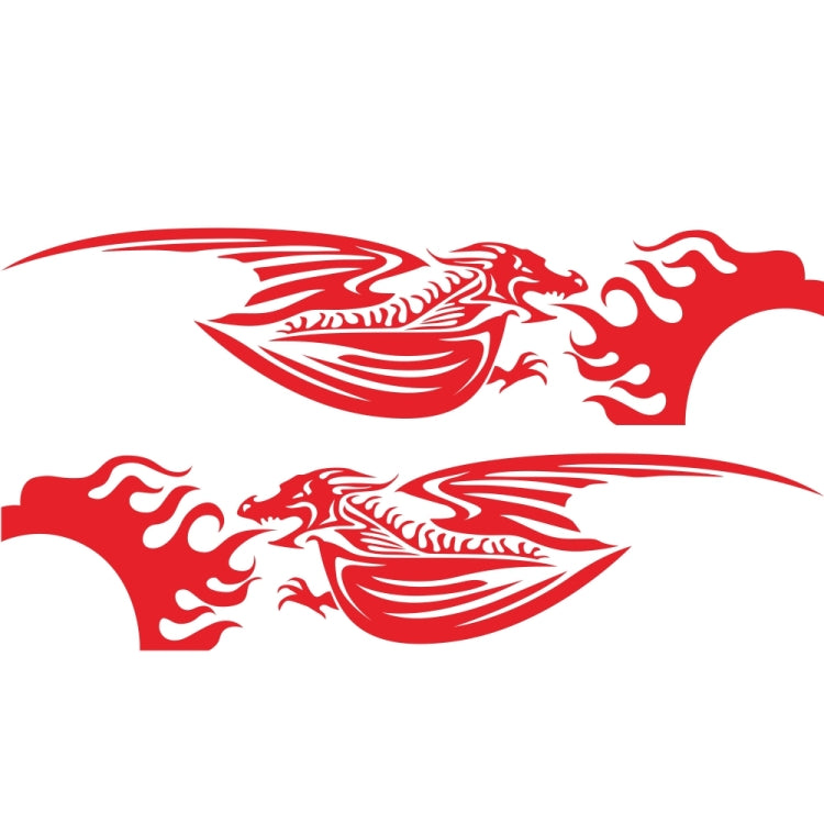 2 PCS/Set D-489 Fire-breathing Dragon Pattern Car Modified Decorative Sticker(Red) - In Car by buy2fix | Online Shopping UK | buy2fix