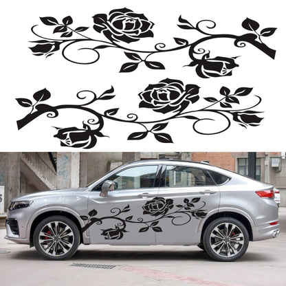 2 PCS/Set D-545 Rose Pattern Car Modified Decorative Sticker(Red) - In Car by buy2fix | Online Shopping UK | buy2fix