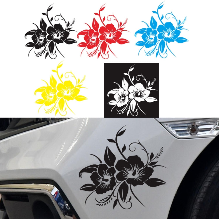 D-798 Flowers Bloom Pattern Car Modified Decorative Sticker(Blue) - In Car by buy2fix | Online Shopping UK | buy2fix