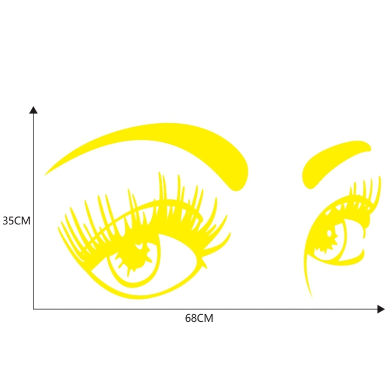 D-821 Beauty Eyes Pattern Car Modified Decorative Sticker(Yellow) - In Car by buy2fix | Online Shopping UK | buy2fix