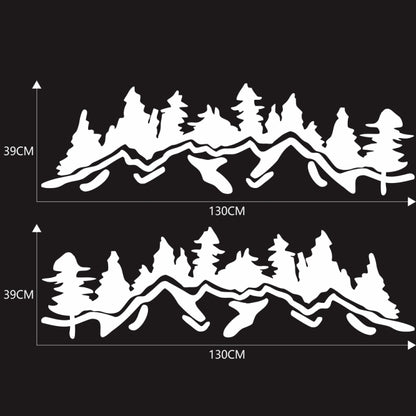 2 PCS/Set D-924 Mountain Woods Pattern Car Modified Decorative Sticker(White) - In Car by buy2fix | Online Shopping UK | buy2fix