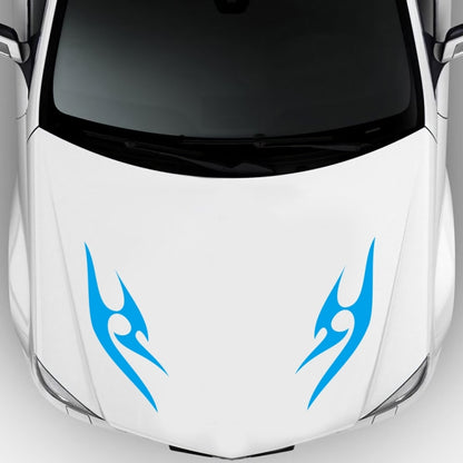 2 PCS/Set D-925 Flame Pattern Car Modified Decorative Sticker(Blue) - In Car by buy2fix | Online Shopping UK | buy2fix