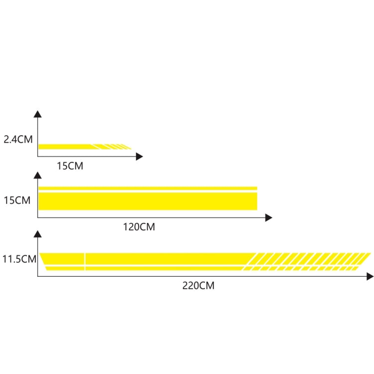 D-936 Stripe Pattern Car Modified Decorative Sticker(Yellow) - In Car by buy2fix | Online Shopping UK | buy2fix