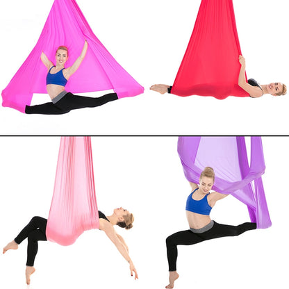 Indoor Anti-gravity Yoga Knot-free Aerial Yoga Hammock with Buckle / Extension Strap, Size: 400x280cm(Black) - Outdoor & Sports by buy2fix | Online Shopping UK | buy2fix
