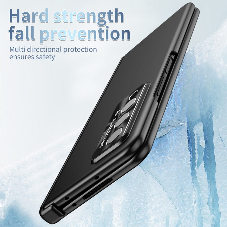 For Samsung Galaxy Z Fold3 5G Electroplating Hinged Folding Phone Case with S Pen Fold Edition(Black) - Samsung Accessories by buy2fix | Online Shopping UK | buy2fix