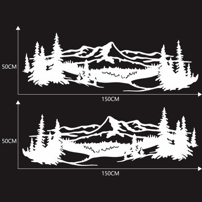 2 PCS/Set D-957 Mountains Pattern Car Modified Decorative Sticker(White) - In Car by buy2fix | Online Shopping UK | buy2fix