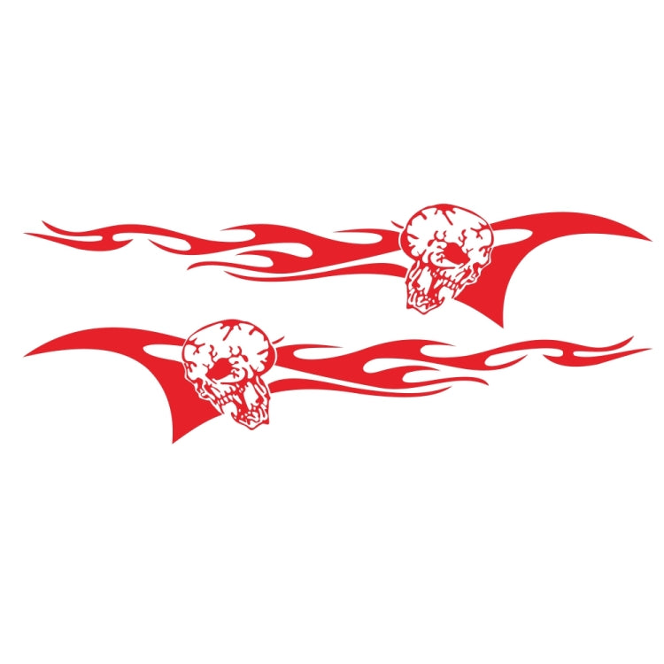 2 PCS/Set D-964 Skull Flame Pattern Car Modified Decorative Sticker(Red) - In Car by buy2fix | Online Shopping UK | buy2fix