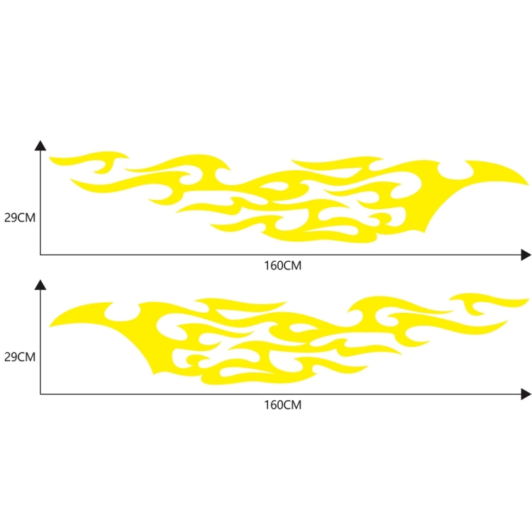 2 PCS/Set D-969 Flame Pattern Car Modified Decorative Sticker(Yellow) - In Car by buy2fix | Online Shopping UK | buy2fix