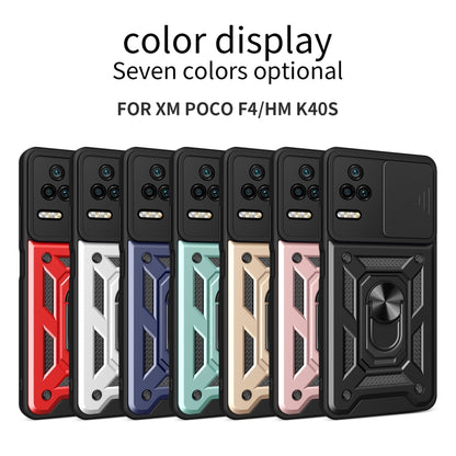 For Xiaomi Poco F4/Redmi K40S Sliding Camera Design TPU + PC Phone Case(Blue) - Xiaomi Cases by buy2fix | Online Shopping UK | buy2fix