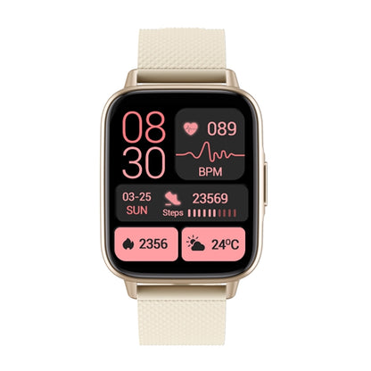 FW02 1.7 Inch Square Screen Silicone Strap Smart Health Watch Supports Heart Rate, Blood Oxygen Monitoring(Gold) - Smart Wear by buy2fix | Online Shopping UK | buy2fix