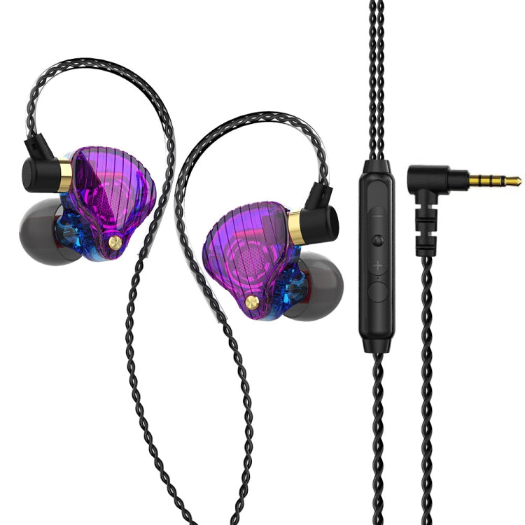 QKZ SK3 3.5mm Sports In-ear Wired HIFI Bass Stereo Sound Earphone with Mic(Blue Purple) - In Ear Wired Earphone by QKZ | Online Shopping UK | buy2fix