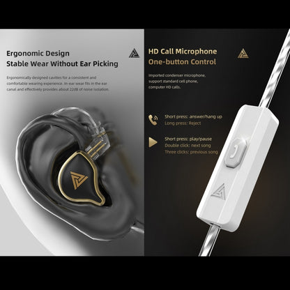 QKZ ZXD Sports In-ear Dynamic Wired HIFI Bass Stereo Sound Earphone, Style:with Mic(White) - In Ear Wired Earphone by QKZ | Online Shopping UK | buy2fix