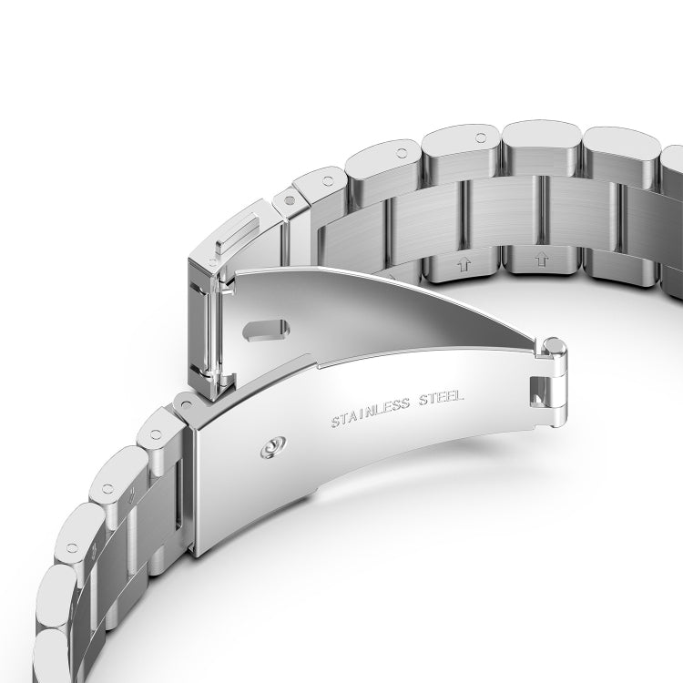 For Samsung Galaxy Watch 5 40mm Three Strains Steel Watch Band(Silver) - Smart Wear by buy2fix | Online Shopping UK | buy2fix