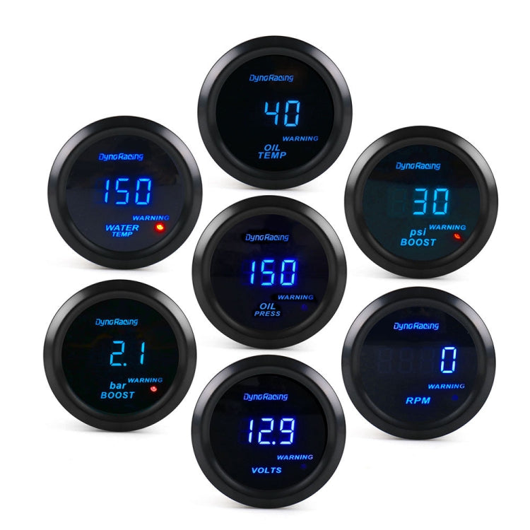 Car Modified 12V Universal 52mm Blue Light Digital Display Meter, Style:Turbo Boost Gauge PSI - In Car by buy2fix | Online Shopping UK | buy2fix