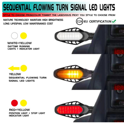 4 PCS Modified Motorcycle 16LEDs Brake Turn Tail Light, Transparent Shell(White Light + Yellow Light) - In Car by buy2fix | Online Shopping UK | buy2fix