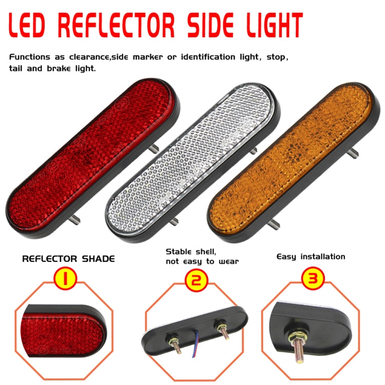 2 PCS 24LED Reflector Brake Light Turn Signal Light(White Shell Yellow Light) - In Car by buy2fix | Online Shopping UK | buy2fix