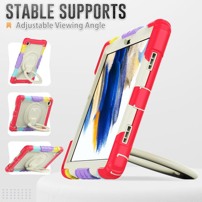 For Samsung Galaxy Galaxy Tab A8 Bracelet Holder Silicone + PC Tablet Case(Colorful Red) - Other Galaxy Tab PC by buy2fix | Online Shopping UK | buy2fix