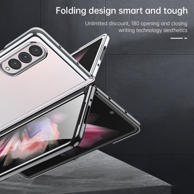 For Samsung Galaxy Z Fold4 SULADA Shockproof Plating PC Transparent Protective Case(Silver) - Galaxy Z Fold4 5G Cases by SULADA | Online Shopping UK | buy2fix