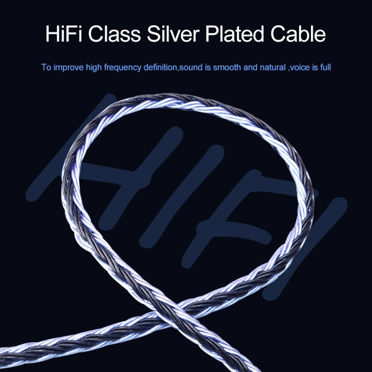 CVJ V3 1.2m 16 Cores Silver-plated 3.5mm Earphone Cable, Style:0.78mm(Silver-Blue) - Cable & Splitter by CVJ | Online Shopping UK | buy2fix