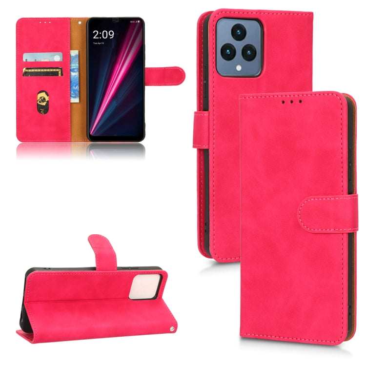 For T-Mobile Revvl 6 5G Skin Feel Magnetic Flip Leather Phone Case(Rose Red) - More Brand by buy2fix | Online Shopping UK | buy2fix