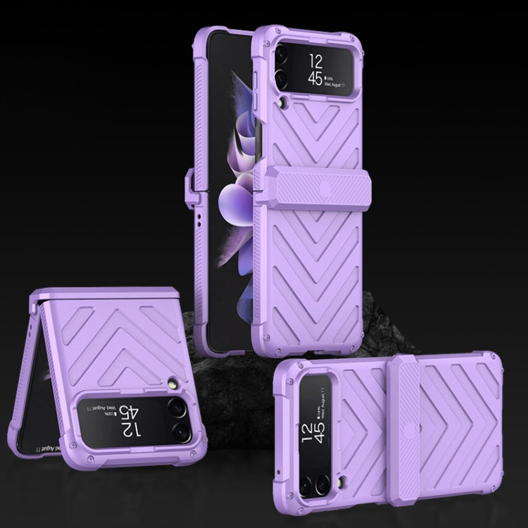 For Samsung Galaxy Z Flip4 GKK Magnetic Folding Swivel Armored Phone Case with Hinges(Purple) - Galaxy Z Flip4 5G Cases by GKK | Online Shopping UK | buy2fix