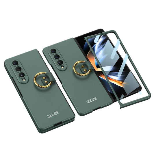 For Samsung Galaxy Z Fold4 GKK Ultra-thin PC Full Coverage Phone Case with Ring Holder(Dark Green) - Galaxy Z Fold4 5G Cases by GKK | Online Shopping UK | buy2fix