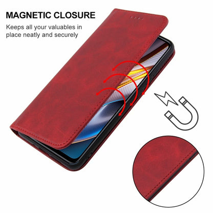 For Xiaomi Poco X4 GT Magnetic Closure Leather Phone Case(Red) - Poco X4 GT Cases by buy2fix | Online Shopping UK | buy2fix