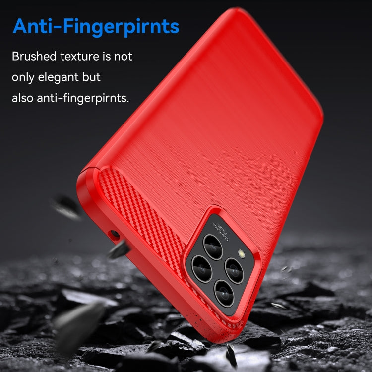 For T-Mobile REVVL 6 Pro 5G Brushed Texture Carbon Fiber TPU Phone Case(Red) - More Brand by buy2fix | Online Shopping UK | buy2fix