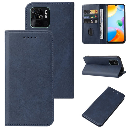 For Xiaomi Redmi 10C Magnetic Closure Leather Phone Case(Blue) - Xiaomi Cases by buy2fix | Online Shopping UK | buy2fix