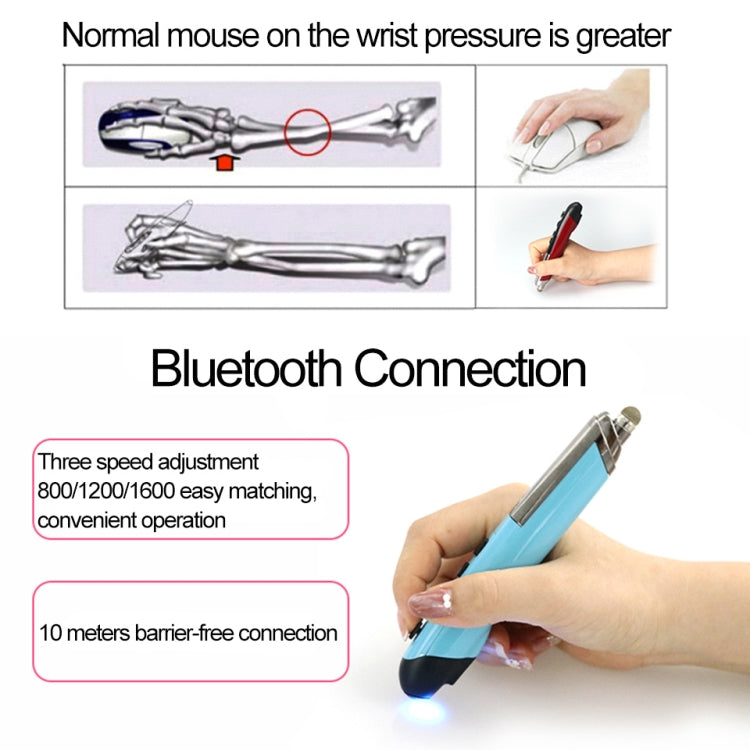 PR-08 Multifunctional Wireless Bluetooth Pen Mouse Capacitive Pen Mouse(Blue) -  by buy2fix | Online Shopping UK | buy2fix