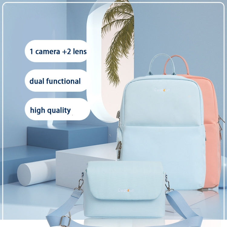 Cwatcun D75 Camera Backpacks Large Shockproof Cameras Lens Bags, Size:37 x 30 x 17cm(Pink) - Backpack by Cwatcun | Online Shopping UK | buy2fix