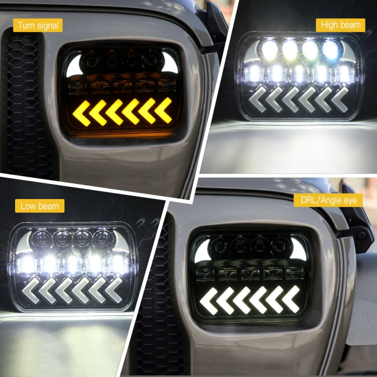 1 Pair 7 inch Square Fishbone Running Water Turn Signal Light - In Car by buy2fix | Online Shopping UK | buy2fix