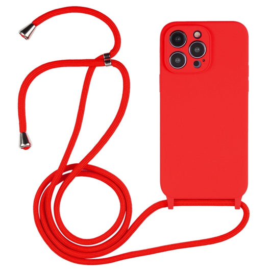For iPhone 14 Pro Max Crossbody Lanyard Liquid Silicone Case(Red) - iPhone 14 Pro Max Cases by buy2fix | Online Shopping UK | buy2fix